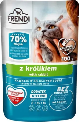 Immagine prodotto di Frendi Cibo umido per gatti Pezzetti in salsa delicata con coniglio 100 g