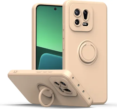 Produktbild von Xiaomi 13 Handyhülle, Ring Halter Ständer Kratzfeste Weiche Silikon schutzhülle für Xiaomi 13 Pink
