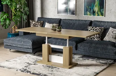 Produktbild von Endo-Möbel Couchtisch Fabel 110-170 ausziehbar höhenverstellbar mit Synchronauszug (Natur Eiche)
