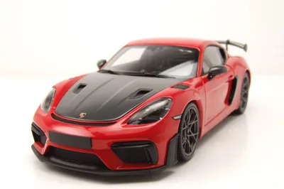 Produktbild von Minichamps 110062120 Porsche Cayman GT4 RS Weissach Package 2024 rot 1:18
