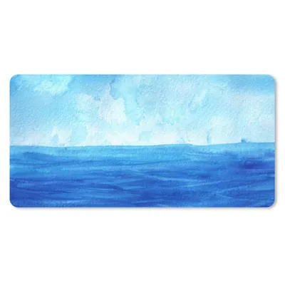 Produktbild von MuchoWow® Schreibtischunterlage Meer - Aquarell - Himmel 80x40 cm - XXL Mauspad - Gaming Mauspad