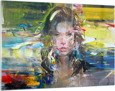 Produktbild von Bilder auf glas - frau modern - 120x80cm - Glasbilder - Wandbilder - Bilder - Kunstdruck - zum Aufhängen bereit - Wanddekoration aus Glas - Glas Bilder - Wandbild auf Glas - Einteilig - GAA120x80-3473