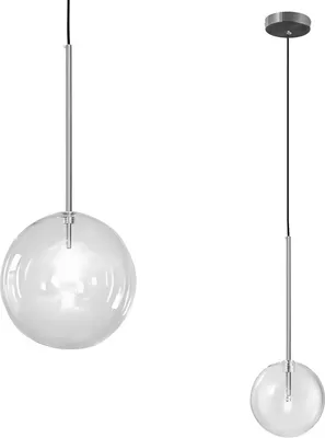 Zdjęcie produktu dla Lampa Sufitowa Wisząca Szklana Kula CZARNY CHROM 20cm APP1685-1CP