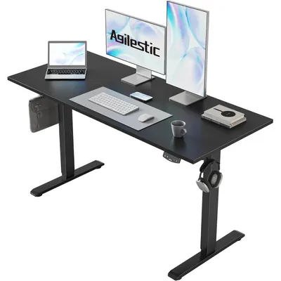 Productafbeelding van Elektrisch verstelbaar bureau, hoogteverstelbaar, 110 x 60 cm, zwart, met geheugenfunctie
