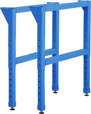 Produktbild von Höhenverstellbarer Vierkantrohr-Fuß für Werkbank Rhino | HxT 60-100x70cm | Komplett verschweißt & pulverbeschichtet | 2 Stück | Lichtblau