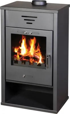 Image de EEK A Poêle à bois Victoria Triumph BImSchV niveau 2 avec grande porte, grande vitre, grande chambre de combustion noir- 15kW