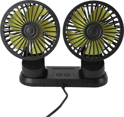 Obrázok produktu pre Ventilátor do auta Prenosný elektrický ventilátor do auta s dvoma hlavami USB 360-stupňové otáčanie Automatický chladiaci ventilátor na palubnú dosku SUV RV Truck Sedan Domáca kancelária