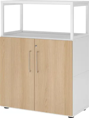 Produktbild von Hammerbacher Regal FlexWall Türen 3OH 1offen weiß/eiche