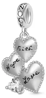 Produktbild von Gnoce Charm Glaube, Hoffnung & Liebe Herzen GGC051