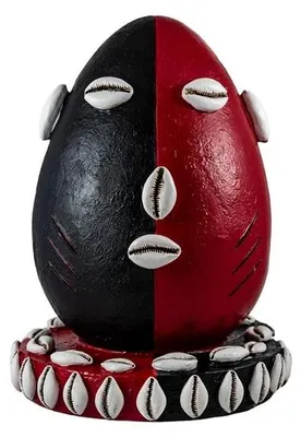 Orisha Eleggua Kopf Figur, handbemalt, Harz, 23x23x31 cm