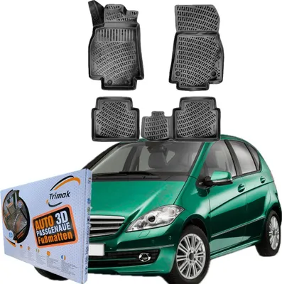 Produktbild von Trimak Autofußmatten kompatibel mit Mercedes A Klasse W169 2004-2012 Auto Allwetter Gummimatten