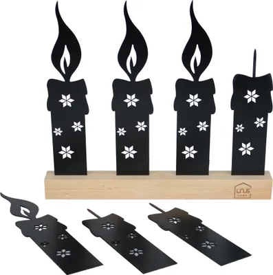 Produktbild von UNUS Deko Adventskerzen-Aufsteller Adventskranz ohne Flamme Weihnachtsdeko