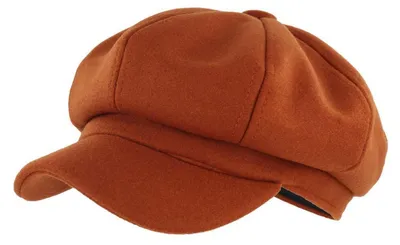 Zdjęcie produktu dla Czapka damska typu "schirmütze" z materiału przypominającego wełnę, styl vintage, regulowany sznurek, kolor brązowy, rozmiar 57