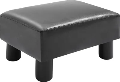 Zdjęcie produktu dla Fortuna Lai Chesterfield Składana ławka z ekoskóry Czarna 40x30x24cm Stylowa i wygodna do salonu i przedpokoju