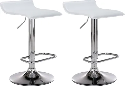 Produktbild von CLP 2er Set Barhocker Dyn höhenverstellbar und drehbar weiß