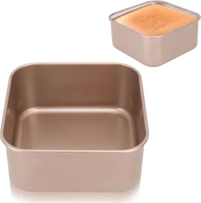 Produktbild von Backform – Aus Kohlenstoffstahl – Robust und langlebig – 17,8 x 17,8 x 8 cm – Ideal für Kuchen, Brot und perfekt für Hobbybäcker