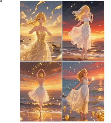 Diamond Painting Set 4 Motive 30x40 cm 5D Bastelset