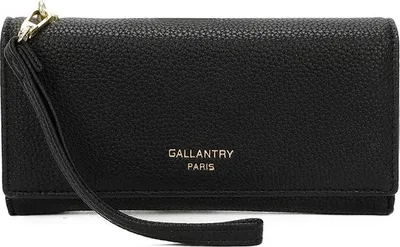 Image de Gallantry Porte-monnaie en similicuir pour femme - Porte-monnaie ritsporte pour argent, cartes et téléphone portable - Noir