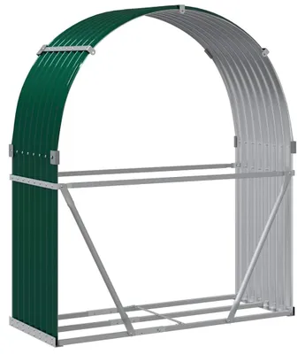 Obrázok produktu pre vidaXL Prístrešok na palivové drevo zelený 120x45x140 cm Pozinkovaná oceľ