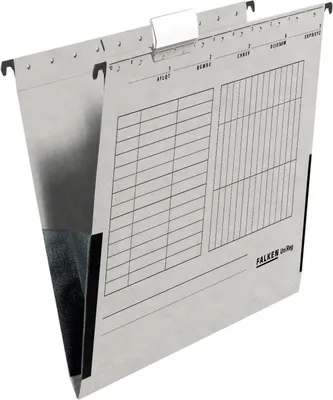 Produktbild von Falken 25x Hängetasche UniReg 230g/m2-Kraftkarton +Leinenfröschen Grau 80002694F
