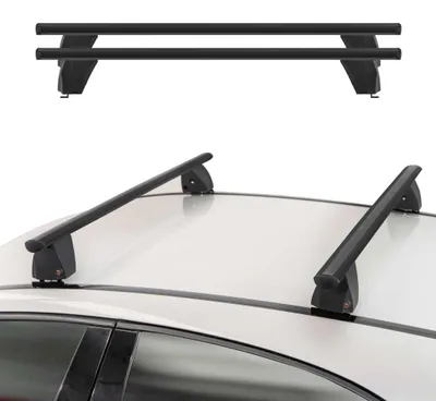 Imagen del producto de Soportes transversales para portaequipajes Menabo, compatibles con Peugeot 3008 (2009-2016), con  ABE, de aluminio, color negro