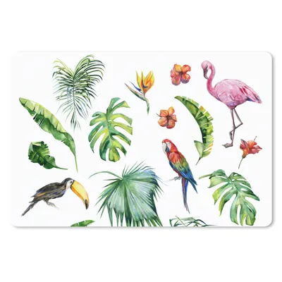 Produktbild von MuchoWow® Schreibtischunterlage Dschungel - Muster - Tiere - Blätter - Jungen - Mädchen - Kinder 60x40 cm - XXL Mauspad - Großes Mauspad