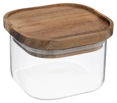 Produktbild von Einmachglas "hermet" 0,4l aus glas mit luftdichtem deckel aus akazienholz - 5 five simply smart