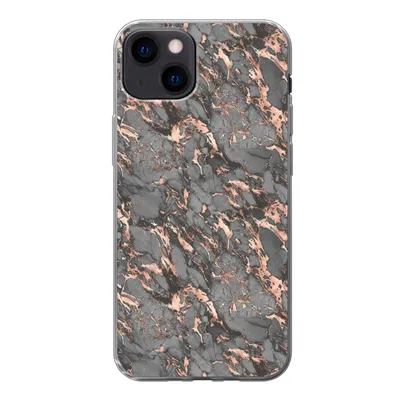 Produktbild von MuchoWow® Handyhülle Schutzhülle Hülle für iPhone 13 Marmor - Rose - Grau - Muster Silikon Softcase Handy Hülle - Karteninhaber