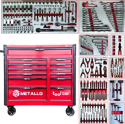 Immagine prodotto di Toolcar Metallo Jumbo Pro 13 ROSSI Carrello portautensili e carrello da officina