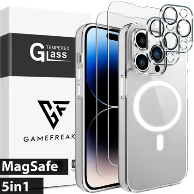 Produktbild von Bumper MagSafe für iPhone 15 Pro Schutzhülle 2x Panzerfolie+ 2x Kameraschutzglas