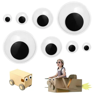Wackelaugen 8 Stück selbstklebend 40-100 mm rund für Basteln