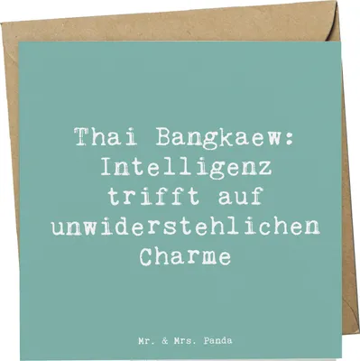 Produktbild von Mr. & Mrs. Panda Grußkarte Spruch Thai Bangkaew Charme - Meeresbrise - Geschenk, besondere Ausstrahlung, anlasskarte, treuer Begleiter, doppelkarte, Glückwunschkarte