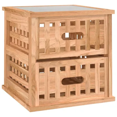 Image de Table de chevet 34x34x34 cm Bois massif de noyer