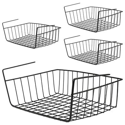 Unterregal-Hängeregal 4er Set, 40,5x23x13,5 cm, schwarz, Metall
