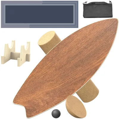 Productafbeelding van Balance Board voor volwassenen, van hout, stabiliteitstrainer met antislip oppervlak