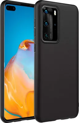 Produktbild von Silikon Hülle für Huawei P40 Pro Schutzhülle Matt Schwarz Backcover Handy Case