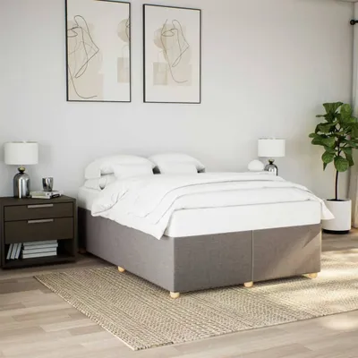 Zdjęcie produktu dla Maison Exclusive – rama łóżka bez materaca Taupe 160 x 200 cm Tkanina
