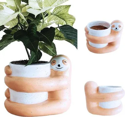 Image de Pot de fleurs surélevé - peint à la main - 1 pièce - diamètre 8 cm