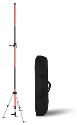 Teleskopstange 3,7 m mit Stativ, 1/4"-20 & 5/8"-11 Adapter, rot