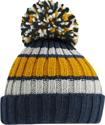 Immagine prodotto di Beechfield - Cappello a righe "Hygge" per uomo/donna unisex RW8272 (taglia unica) (senape/blu/grigio)
