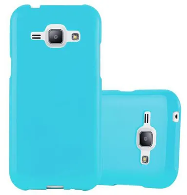 Produktbild von Cadorabo Schutzhülle für Samsung Galaxy J1 2015 Hülle in Blau TPU Etui Hülle Case Cover