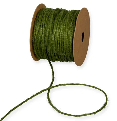 Image de Halbach Cordon de jute Cordon de décoration vert mousse Bricolage Rouleau de 50 m