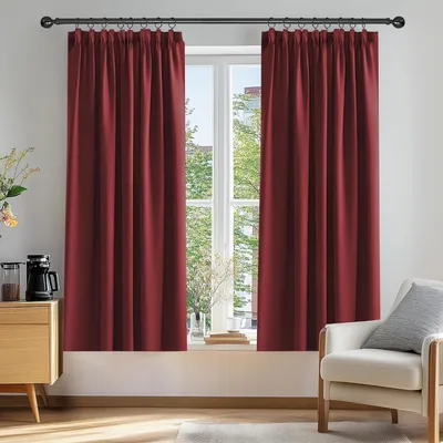 Obrázek produktu pro Zatemňovací závěs s volánky, rozměry 138x117 cm, červený, sada 2 kusů