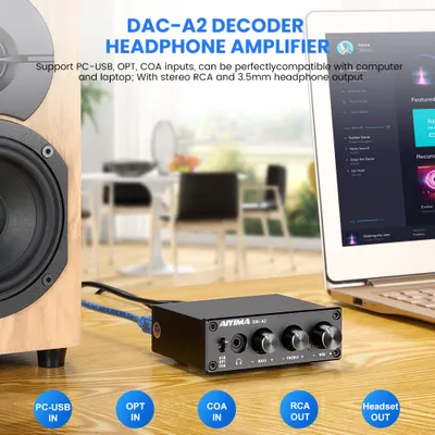Zdjęcie produktu dla Audio DAC, przetwornik cyfrowo-analogowy, kino domowe hi-fi, czarny
