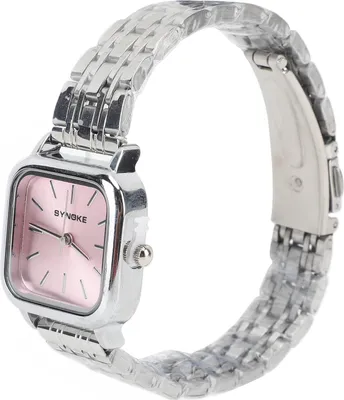 Produktbild von Frauen Quarzuhr Legierung Stahlband stilvoll wasserdicht Damen Platz Armbanduhr für das tägliche Leben rosa