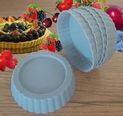 Produktbild von Famanu Silikonbackformen 11 cm 5 Stück - Runde Kuchenformen mit Antihaftbeschichtung