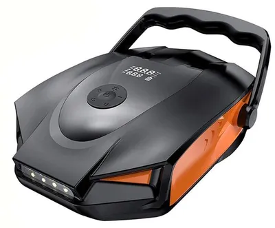 Obrázek produktu pro Elektrická pumpa pro paddleboardy - vysokotlaká vzduchová pumpa, 50 PSI - dvoustupňová - s automatickým zastavením - pro nafukování a vyfukování - přenosná - černá, oranžová