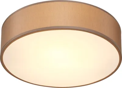 Produktbild von MONZANA® Deckenlampe Stoff Wohnzimmer Schlafzimmer E27 Taupe 38cm Rund 2-Flammig 40W Lampe Flur Küche Deckenstrahler Deckenleuchte Stoffdeckenlampe