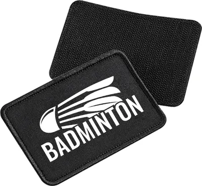 Produktbild von Huuraa Patch Badminton Federball Black 10 x 6,5cm Baumwolle Klettpatch für Mütze Geschenkidee