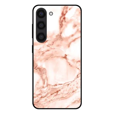 Produktbild von Smartphonica Handytasche für Samsung Galaxy S23 Marmor-Look - Rückseite Abdeckung Marmor Fall - White Rose Gold